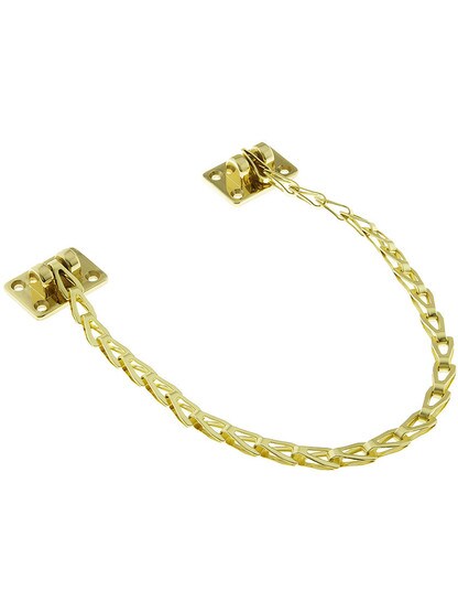 15 inch Adjustable Length Steel Transom Chain In Polished Brass.